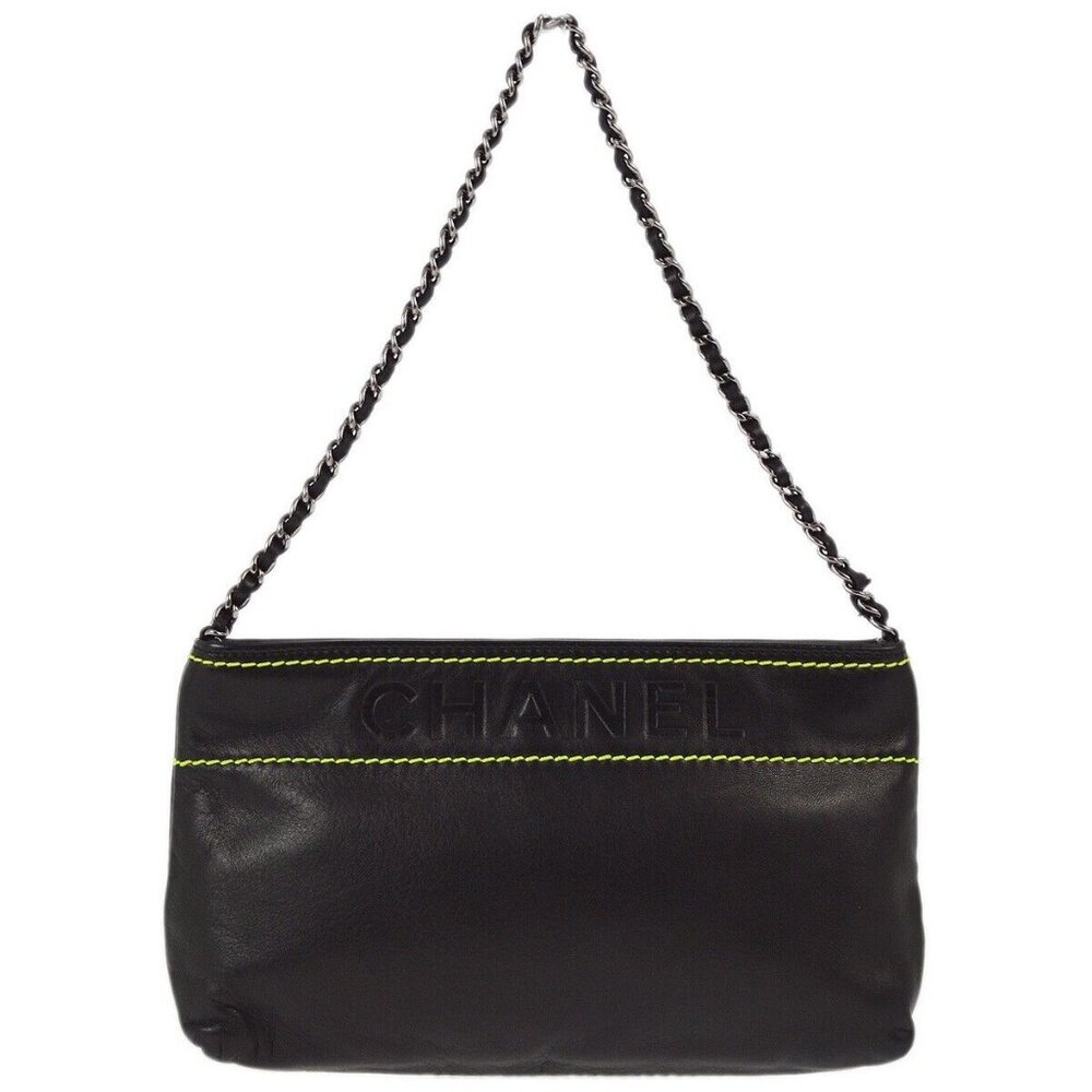 Chanel Black Lambskin Chain Handbag - Picture 7 of 11